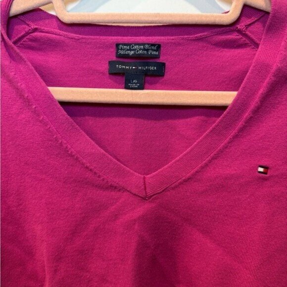 Tommy Hilfiger Pink Knit Pullover Sweater – Size L - Picture 3 of 5